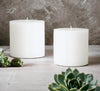 MIster Candle - White 4" x 4" Hand Made Pillar Candles (Set of 2) Unscented, Smokeless, Solid Color