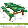 Picnic Table Cover with Bench Covers Camping Essentials Waterproof Windproof Camping Tablecloth with Drawstring Bag, Fitted Rectangle Tables and Seats, 72in, Dark Green