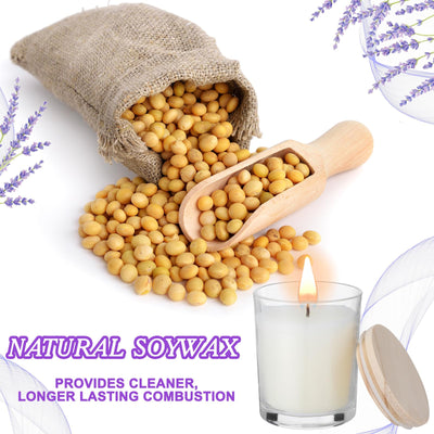 Yungyan 24 Pcs Lavender Scented Candles for Home 6 oz Glass Jar Candle with Bamboo Lids Soy Wax Stress Relief Aromatherapy Candles Gifts for Christmas Birthday Wedding Baby Shower Party Favors