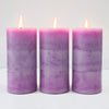 CRYSTAL CLUB Lavender Scented Pillar Candles, Set of 3 Tall 3x6 Inch Candles Rustic Purple, Clean Burning and Dripless Candle Lights, for Home Decor, Wedding, Party Decorations Lilac Candle