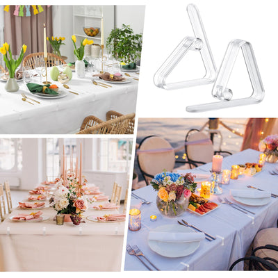 Wenqik 240 Pcs Tablecloth Clips Table Cloth Clips Transparent Clear Plastic Table Cloth Holders Table Clips Table Cloth Clamps for Indoor Outdoor Birthday Home Wedding Camping Picnic Party Supplies