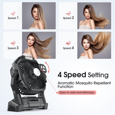 ONLYNEW Portable Fan Rechargeable, 20000mAh Cordless Battery Powered Fan with LED Lantern,Table Fan, USB C Battery Operated Fans for Travel Bedroom Home Camping Tent Office Beach Desk Fishing
