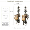 Touch of Class Leyanna Mosaic Wall Sconce Pair - Aged Brown, Victorian Style, Made of Metal, Glass - Antique Sconces, Medallion Designs - Set of 2, Ornate Candle Holder