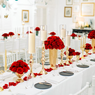 Shihanee Set of 3 White Pillar Candles and 3 Glass Cylinder Candle Holders for Slim Candles Wedding Valentine's Day Centerpieces(Ivory White, 2.6'' X 4.7'', 5.9'', 7.9'')