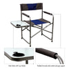 PORTAL Director Chairs, Foldable, Alloy Steel, Blue/Grey