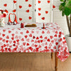 Horaldaily Valentine's Day Tablecloth 60×84 Inch, Red Love Hearts Washable Table Cover for Party Picnic Dinner Decor