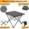 Audoyon Portable Camping Table Folding Ultralight Compact Side Table, Aluminum Fold Up Beach Table Tent Table for Outdoor Dining Cooking, Picnic, Grill, Hiking, Fishing, Sand（S - Black）