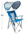 GCI OUTDOOR SunShade Captain's Chair | Collapsible Folding Canopy Shade Chair with Durable Armrests, Drink Holder & Portable Carry Bag, Perfect for Beach Trips & Picnics — Saybrook Blue