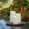 Luminara Outdoor Moving Flame 3.75" Pillar Flameless LED Candle, IPX4, Remote Ready, Plastic, Ivory (9-inch)