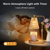 Imenlox Dimmable Candle Warmer Lamp with Timer, Electric Melting Lamps for Jar Candles, Wax Melt Warmers with 2 * 50W Bulbs for Home Bedroom Decor (Wooden Base)