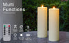 Large Flameless LED Candles Outdoor: 12" x 4" Battery Operated Pillar Candles Flickering with Timer Waterproof Fake Electric Candles with Remote for Patio Porch Lanterns (Ivory Set of 2)