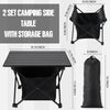 Tatuo 2 Pack Portable Camping Side Table with Storage Bag Lightweight Small Folding Beach Table for Sand Outdoor Aluminum Camping Tent Table Compact Picnic Table for BBQ Hiking Fishing Beach Travel