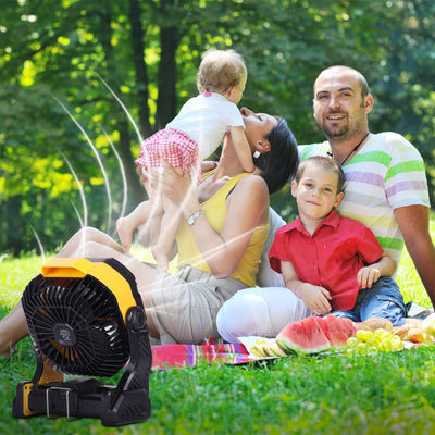 RUNTOP Camping Fan,Beach fan Rechargeable Portable Camping Fan Portable fan Battery Operated Fan, usb Fan with Hook 2 Blades Table Fan,Camping Fans for Tents, Outdoor Fan 270°Rotation, Timer Funtion