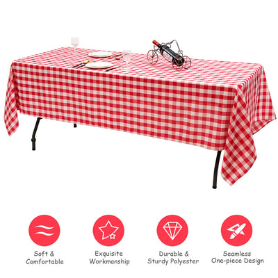 Giantex 10 Pieces Table Cloth, Checkered Tablecloth Rectangle |60"X102", Wrinkle Resistant Gingham Table Cloths, Buffalo Plaid Table Cover for Kitchen Dining Wedding, Picnic Table Cloth