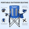 Nazhura 2 Pack Outdoor Camping Chairs Folding/Foldable/Portable with Cooler Pouch, Mesh Backrest and Cup Holder Pocket (Blue, 2 Pack)