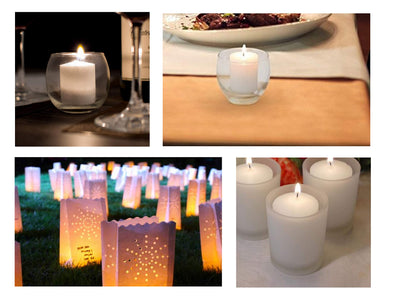 D'light Online 15 Hour Unscented White Emergency And Events Bulk Votive Candles For Wedding Votives, Luminary Candles, Restaurants, Churches, Bars, Parties, Spa and Decor (Set of 288 - White, 15 Hour)