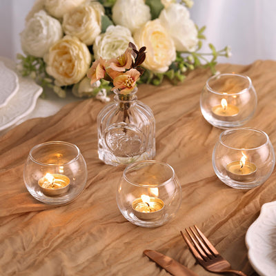 LAMORGIFT 36Pcs Glass Tealight Candle Holders - Bowl Candle Holders Bulk for Votive/Floating Candles, Round Candle Holders Vases for Wedding, Engagement, Bridal Shower Parties Table Centerpieces