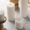 Pillar Candles - 2.7x3 inch | 25 Hours Burning, 6 Count - White Unscented Smokeless European Pillar Candles - Perfect for Wedding, Parties, Spas, Home Gatherings and Dinner