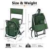 PORTAL Backpack Cooler Chair Fishing Chairs with Backrest Folding Camping Stool Compact for Outdoors Hiking Hunting Travel, Supports 225 lbs Capacity