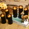 kakoya Flickering Flameless Candles, Battery Operated Acrylic LED Pillar Candles with Remote Control and Timer, Set of 9 (Black)