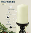 HYOOLA Ivory Pillar Candles 2-inch x 4-inch - 24 Pack Unscented Bulk Pillar Candles - European Made