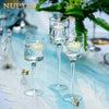 Nuptio Tall Glass Pillar Candle Holder - 30 Pcs Tea Light Candle Holder Set for Table Centerpiece Decor Long Stem Tealight Candle Holders Clear Floating Candle Holder for Wedding Event Home