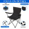 4 Pack Folding Camping Chairs with Carrying Bag Portable Lawn Chairs Lightweight Beach Chairs Outdoor Collapsible Chair with Mesh Cup Holder for Travel Outside Camp Beach Fishing Sports (Black)