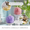 Luminara Lavender Rose Sphere Flameless Candle, Unscented Real Wax LED Candle, Timer, Holiday Decoration Centerpiece (4.25"x4.5")