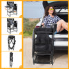 BAYIEIUI Tall Folding Directors Chair with Side Table 26.77" Seat Height Portable Camping Makeup Artist Bar Chair with Footrest and Carrying Bag 350 Ibs Weight Capacity Black