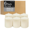 Pillar Candles - 2.7x3 inch | 25 Hours Burning, 6 Count - White Unscented Smokeless European Pillar Candles - Perfect for Wedding, Parties, Spas, Home Gatherings and Dinner