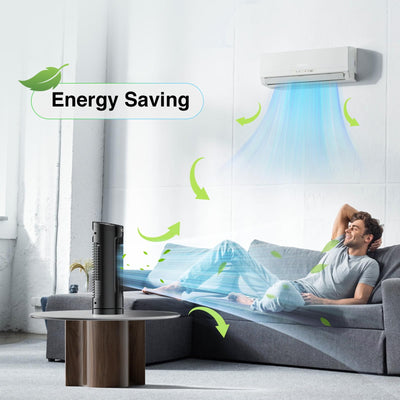 VCK 13-Inch Tower Fan - 70° Oscillation Desk Fan with 3 Speeds, 3 Wind Modes, Safe Bladeless Design, Digital Touch Screen, Remote Control, 1-7H Timer - Quiet Table Fan for Home Office Bedroom