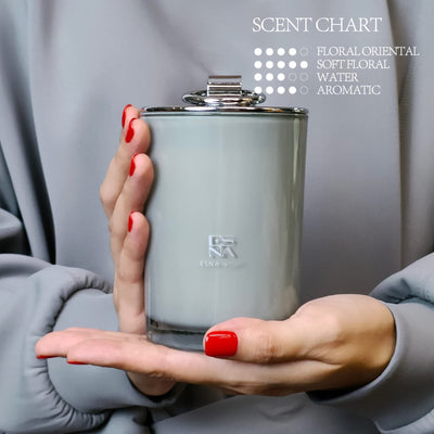 ESNA HOME Luxury All Natural Scented Candles Gift for Her | 8.8oz 50 Hours Burn | Lemongrass Essential Oil Soy Candles | Gifts for Women Who Has Everything | Metal Lid Candle Housewarming Gift