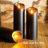 kakoya Flickering Flameless Candles, Battery Operated Acrylic LED Pillar Candles with Remote Control and Timer, Set of 9 (Black)