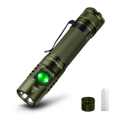 sofirn SC31 Pro Rechargeable Flashlight, Super Bright Pocket Flashlight 2000 Lumens with SST40 6500K LED, Diffuser, Magnetic Tail Cap, for EDC Camping Fishing Dog Walking (Green)