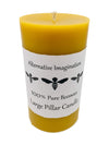 100% Pure Beeswax Candle - Large Pillar Candle - 80 Hour Burn Time - 3x6 Inch - Alternative Imagination