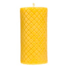 Alternative Imagination 100% Pure Beeswax Diamond Pillar Candles (2x4 Inch), 3 Pack, 20 Hour Burn Time, Hand-Poured (Yellow)