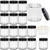 8 oz Clear Glass Jars with Plastic Lids - 15 Pack 240ml Round Empty Candle Containers, Jars, Canning Jar for Candle Making, Spice, Food Storage, Sample