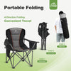 LET'S CAMP Folding Camping Chair Oversized Heavy Duty Padded Outdoor Chair with Cup Holder Storage and Cooler Bag, 450 LBS Weight Capacity, Thicken 600D Oxford