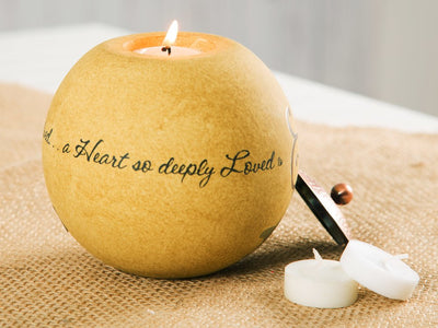 Pavilion Gift Company Comfort Candles 5-Inch Round Tea Light Holder, in Memory