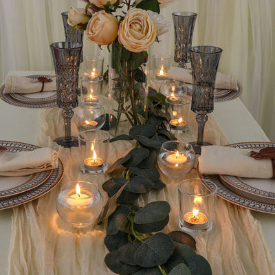 DEVI 24pcs Glass Votive Candle Holders, Clear Glass Candle Holder for Floating Candle&Tea Lights, Wedding Centerpieces for Tables, Bridal Baby Shower Party Table Decor