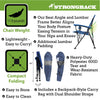 STRONGBACK Elite 2.0 Adult Camping Chair with Lumbar Support and Carry Bag, Navy/Grey