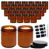 QAPPDA 8oz Amber Candle Jars Set of 30,Round Glass Jars with Black Lids,Empty 250ml Glass Candle Making Jars Bulk Thick Small Food Storage Jars for Spice,Candy,Powder