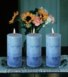 Petristrike Ocean Scented Pillar Candles,60+ Hrs Long Burning Candles, Set of 3 Blue Candles for Home Scented (3x6'')