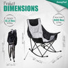 SUNNYFEEL Rocking Camping Chair, Luxury Padded Recliner, Oversized Folding Lawn Chair with Pocket, Heavy Duty for Outdoor/Picnic/Lounge/Patio, Portable Camp Rocker Chairs with Carry Bag