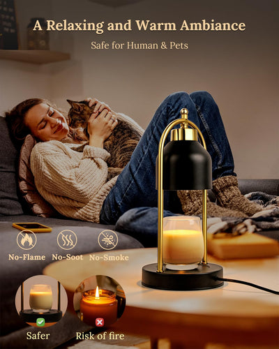 Alvar Candle Warmer Lamp, Electric Candle Lamp Warmer, for Mom, House Warming Gifts New Home Bedroom Decor Dimmable Wax Melt Warmer for Scented Wax with 3 Bulbs