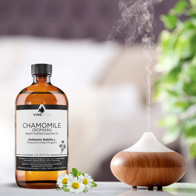 VINEVIDA Chamomile Roman Essential Oil 16 oz - Pure, Undiluted Chamomile Oil for DIY Candle Scents and Soap Making - Safe for Skin Topical Use