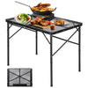 CEED4U 35.4”L x 23.6“ W Picnic Table Folding Portable Camping Grill Table for Outside Inside Use, Height Adjustable & Lightweight Aluminum Prep Table for Camping Cooking BBQ RV Picnic