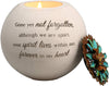 Pavilion Gift Company 19093 Forever in My Heart Terra Cotta Candle Holder, 4-Inch, White