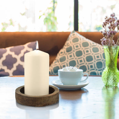 Stonebriar SB-SP-3548A Tall 3 x 6 Inch Unscented Ivory Pillar Candle Set, Set of 6, 3x6