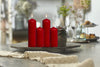 BOLSIUS 10 Red Pillar Candles - 2.25 x 6 Inches - Premium European Quality - Individually Wrapped - 42 Hours Burn Time - Dripless Smokeless Unscented Dinner, Wedding, Party, & Restaurant Candles